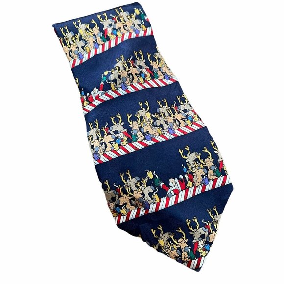 American Greetings Christmas Tie Santa & Reindeer - Picture 2 of 9